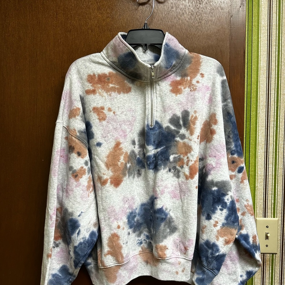 PINK Tie-Dye Quarter-Zip Sweatshirt